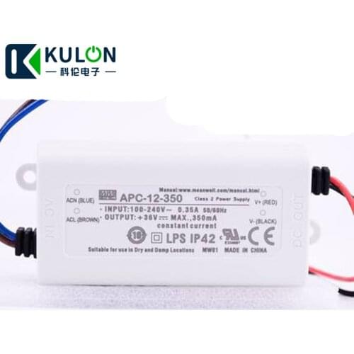Original Meanwell APC-12 12.6W 9~36V 350mA 700mA LED Power Supply constant current mean well LED driver IP42
