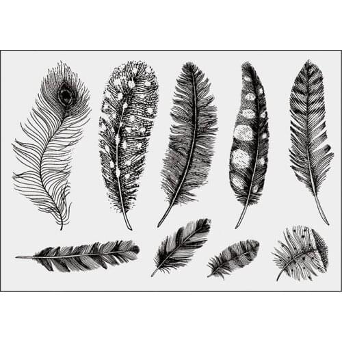 Feather Clear Stamp for DIY Scrapbooking/Card Making/Kids Fun Decoration Supplies A2044