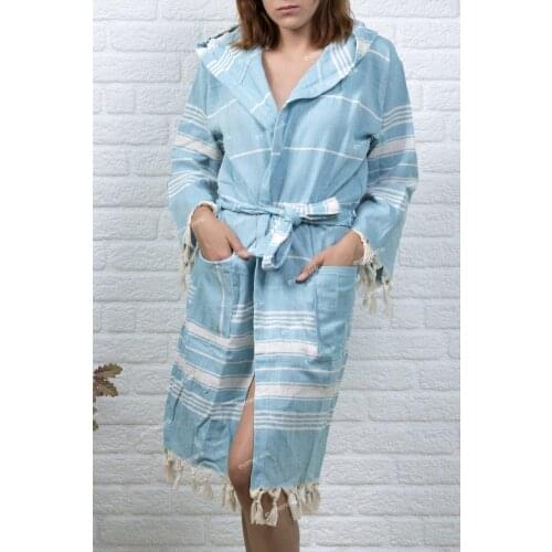 Pestemal Bathrobes 100 Cotton Turquoise women men bath Turkish made 4 seasons seafood pool spa beach