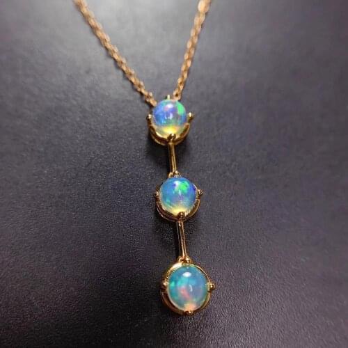 Simple stylish Personality Classic Luxury Opal necklace pendant 100% Natural Pink Opal pendants 925 sterling silver jewellery