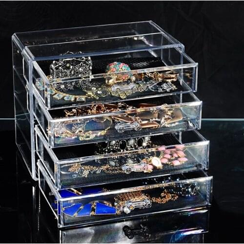 Transparent Multilayer Drawer Cosmetic Storage Box Acrylic Desktop Creative Jewelry Storage Cosmetic Storage Box Containers