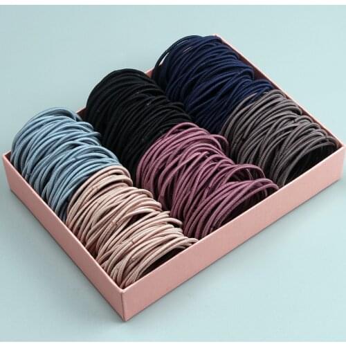 New 50 PCS 4.5CM Women Nylon Elastic Hair Bands Ponytail Hair Ring Hair Scrunchie Rubber Bands Fashion Hair Accessories Headwear
