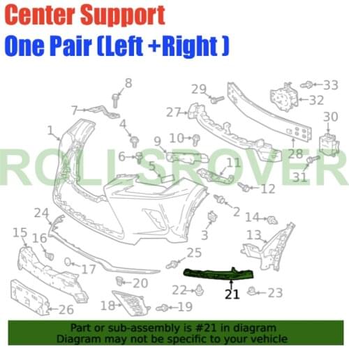 ROLLSROVER Pair of Front Bumper Center Support For NX300 F Sport 2018-2020 OEM 52448-78020 52447-78020