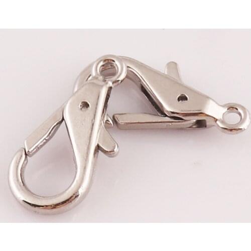 20 pcs silver Lobster Clasps 23mmx10mm parrot clasp Purse Hook Claws Carabiner Snap Buckle Gate Bag Handbag Snap for Chain