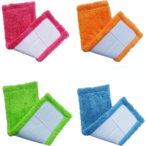 Solid Color Coral Velvet Mop Cloth Head Mops Wet And Dry Replacement Mophead Washable Microfiber Cleaning Mop Pads