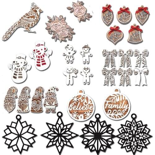 Mixed Christmas Bell Snowflake Gingerbread Man Flowers Bird Metal Cutting Dies DIY Scrapbooking Card Album Making Crafts Stencil
