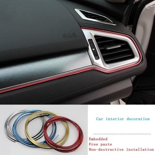 Super Flexible 5M Car Interior Moulding Trim Seal Accessories Decoration Strips Moulding Trim Dashboard Door Edge Universal
