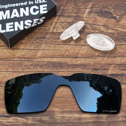 ToughAsNails Resist Seawater Corrosion Black Polarized Replacement Lens and Clear Nose Pads for Oakley Probation Sunglasses