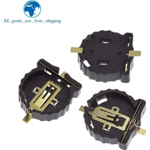 TZT 10PCS Button Battery Socket Clip Holder Box Case Portable CR1220 For Diy