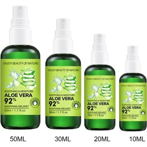 10-50ml Moisture Aloe Vera 92% Soothing Gel Spray Face Soothing Moisturiser Aloe Skin Care