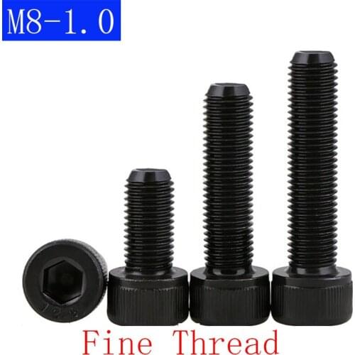 M8 - 1.0 ( 8mm ) FINE Thread Socket Head Caps Screws 12.9 Alloy Steel Black Oxide DIN 912 ISO 4762