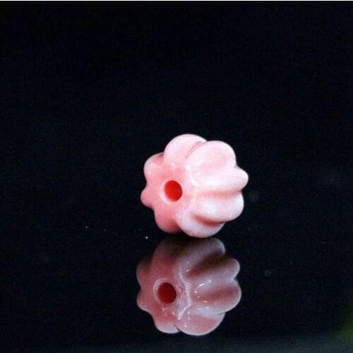 HOT pink synthetic coral 10x11mm watermelon shape carving accessories loose beads fashion diy jewelry 5pcs B939