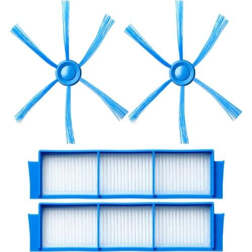 2*Side Brushes + 2*Hepa Filters For Philips FC8007 FC8792 FC8794 FC8796 Vacuum Cleaner Robotic Replacement Spare Parts