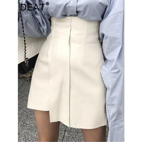DEAT 2021 women korea styles high waist spring and summer fashion girls halfbody skirt female mini length WL23601XXL
