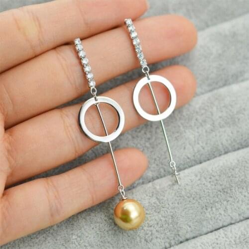 QIAOBEIGE 100%real 925 Sterling Silver tassel drop earrings accessory for diy jewelry With Zirconia Women Aliexpress Hot Selling