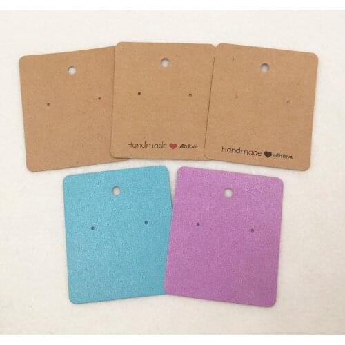 120Pcs/Lot Rectangle Jewelry Earring Display Card Brown/Blue/Purple Acessories Packaging Card Stud Ear Eardrop Display Card