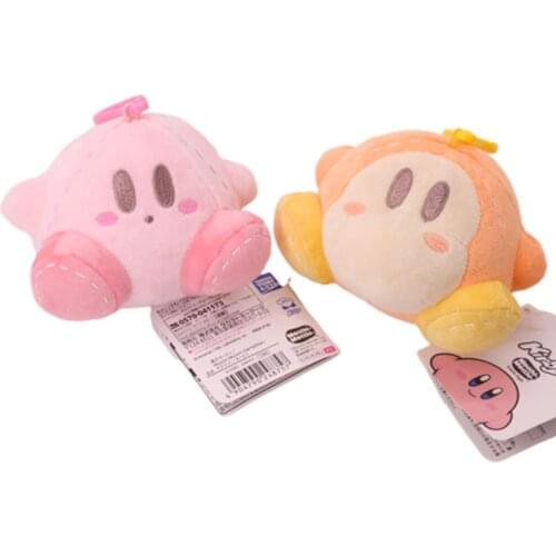 13Cm Takara Tomy Kawaii Special Pink Orange Kirby Star Adventure Game Animal Pendant Soft Stuffed Plush Keychain Dolls Kids Toys
