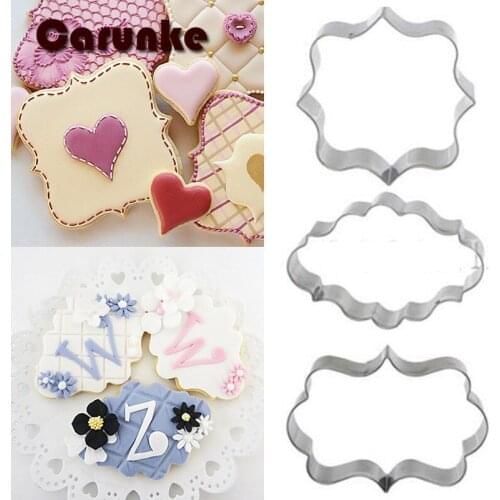 3pcs Geometry Frame cookie cutter fondant mold Cake Decorating Molds chocolate gumpaste tools