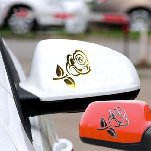 3D Rose Flower Car Stickers Decoration Stickers Gold Silver Decals Decoration Auto