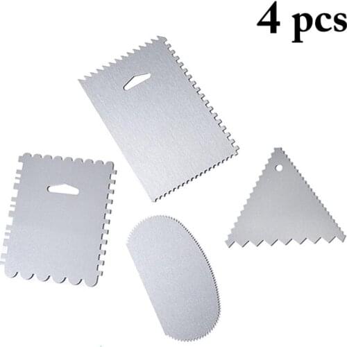 4pcs Cream Scraper Irregular Teeth Edge DIY Scraper Cake Decorating Fondant pastry cutters Baking Spatulas Tools