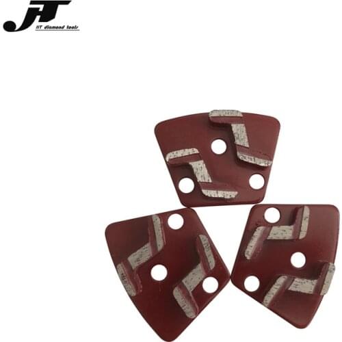 Metal Bond Trapezoid Polishing Pad With Z Shape Diamond Segments Concrete Grinding Disc With Three Bar Holes 9PCS Free Shipping