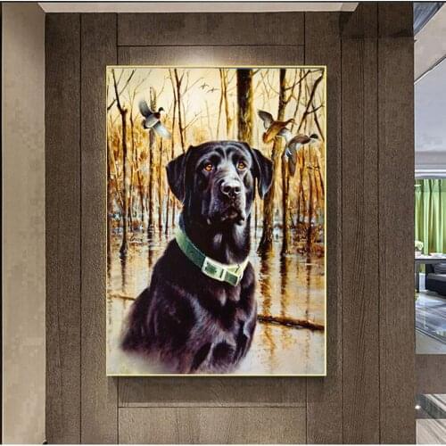 New hot 5D DIY diamond painting cross stitch big black dog mosaic art square rhinestone embroidery animal home decoration gift