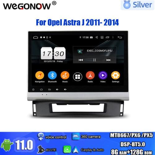 For Opel Astra J 2011- 2014 Carplay PX6 DSP IPS Android 10.0 4GB RAM 64G Car radio tape Player GPS RDS Radio wifi Bluetooth5.0