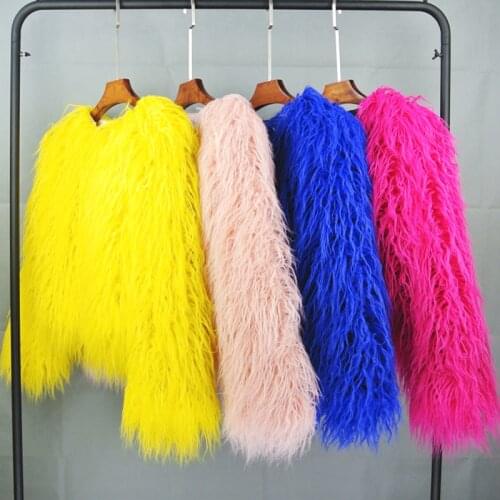 BAICLOTHING Pink Fur Coats