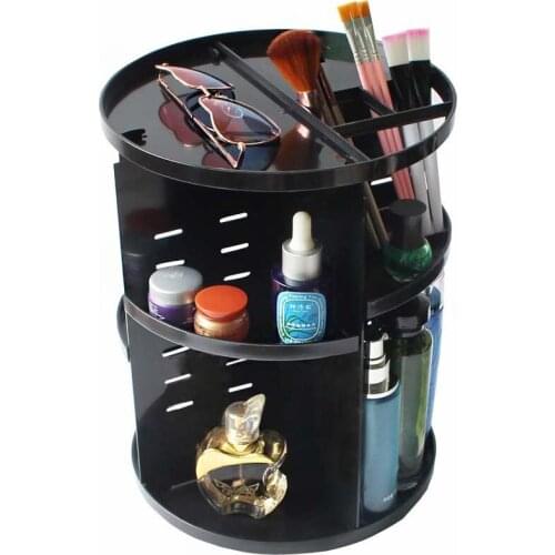 Large Capacity 360 Degree Rotating Makeup Organizer Adjustable Multi-Function Cosmetics Storage Box