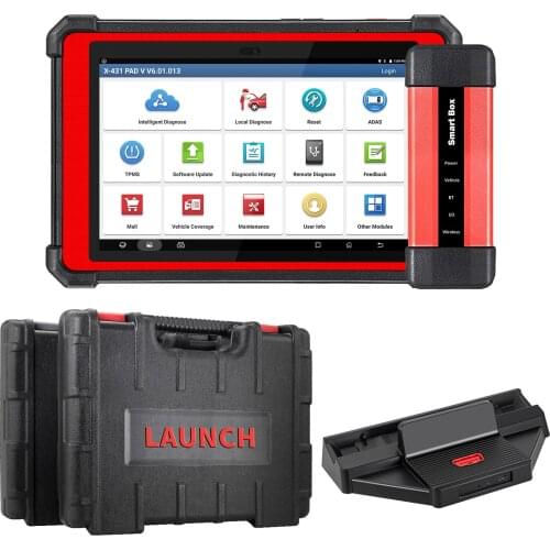 LAUNCH X431 PAD V 10.1' Inch Full Systems Diagnostic Tool 2 Years free Update Smart Box 30+ Special Reset X-431 Auto Scanner