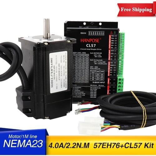 57CME22 57EH76A4001 Hybrid Step-servo CL57 Driver Nema23 Closed Loop 4A 2.2N.M 76mm Servo motor Stepper Motor for 3D printer