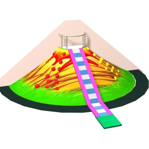Customized fantastic high fun city play center big slide volcano slide YLW-IN180815