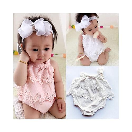 Newborn Baby Girls Body Floral Romper Cotton Jumpsuit Outfit Sunsuit Flower Sleeveless Clothes 0-18M