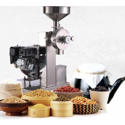 Commercial Stainless Steel Grinding Machine Outdoor Crusher Powder Grinder Manual Gasoline Mill Grain Mixer Milling Machine