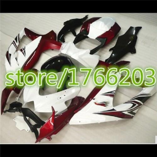 Motorcycle Injection ABS Plastic Fairing Kits For Suzuki GSXR600-750 08-10 K8 Year 2008 2009 2010 white black red Fairing