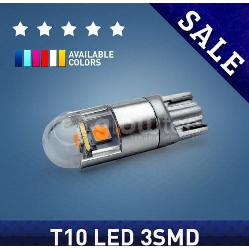 1PC super bright T10 3SMD 3030 3W Lamp Lights 12V White RED Blue ICE Blue Yellow Purple GLOWTEC WHOLESALE