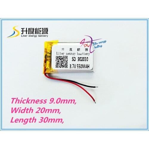 3.7V lithium tablet battery 902030 092030 Bluetooth stereo doll toy 550mAH The tablet battery
