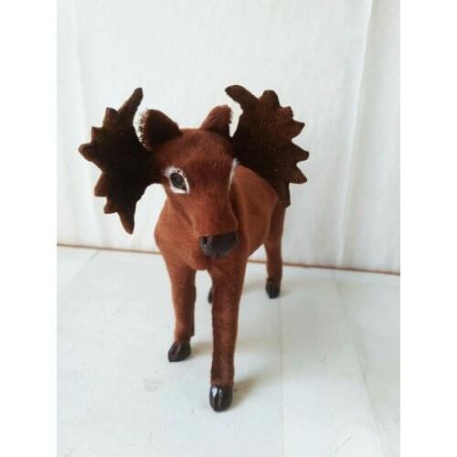 Simulation reindeer model polyethylene & furs christmas deer doll gift about 20x14cm 2830