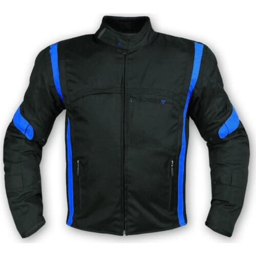 Motorcycle jacket Cordura fabric detachable sleeve Racing Sport Touring Blue