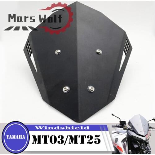 Motorcycle Aluminium Alloy Windshield Viser VIsor WindScreen Fits For YAMAHA MT25 mt-25 20-21 MT03 mt-03 2020 2021 MT-25