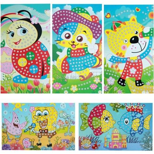 Round Diamond Painting Confetti Sticker Cross Craft Stitch Diamond Embroidery kits Cartoon Mosaic Kid Xmas home Decorative Drill