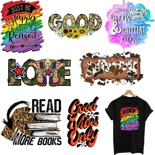 DIY Cartoon Letter And Word Heat Transfer Sticker For Vogue Girl Clothing Patch 1 Piece. T37