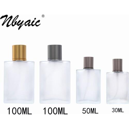 Nbyaic 50pcs High-grade frosted perfume glass bottle 30ml, 50ml, 100ml large-capacity empty perfume bottle spray bottle