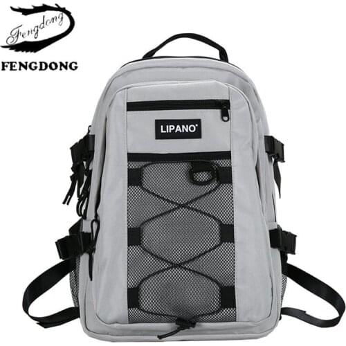 New Couple Nylon Backpack Trendy Cool College Student School Bags Large Capacity Travel Backpack Multi Pocket Backpacks For 2021