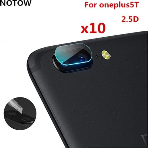 NOTOW 10 piece/Lot 7.5H 2.5D flexible Rear Transparent Back Camera Lens Tempered Glass Film Protector Case For oneplus5/ 5T