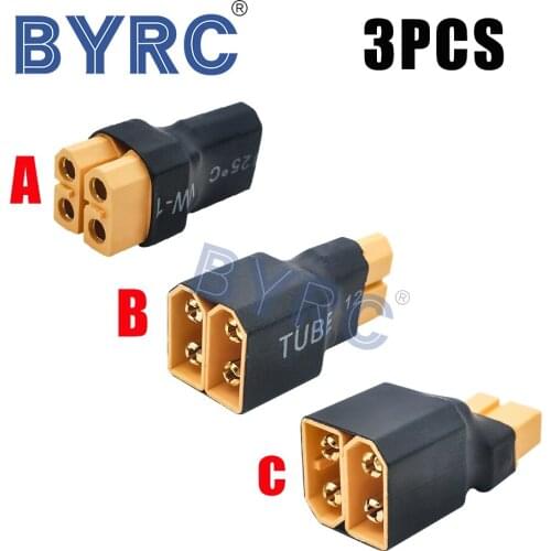 New XT60 Parallel Plug Adapter Converter Connector Cable Lipo Battery Harness Plug Wiring 3 Pcs