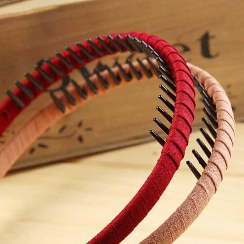 Fashion Headdress Solid Cloth Headband Wrap Bezel With Teeth Hair Hoop Hairband Headwear For Women Anti-slip Hair Accessories