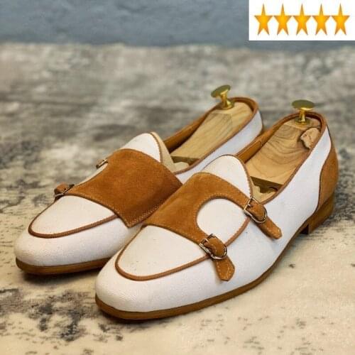 Office England Style Loafers Men Genuine Leather Monk Buckle Luxury Slip-On Height-Increasing Casual Low-Top Driving Shoes