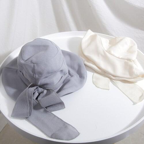 H7646 Sunshade Bucket Hat Girl Summer Fashion Travel Sunscreen Fisherman Cap Lady Outdoor Sun Protection Breathable Elegant Caps