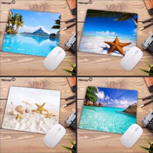 Mairuige Print Rubber Mousepads for Beach and starfish Palm Mice Mat DIY Design Pattern Computer Gaming Cloud Mouse Pad
